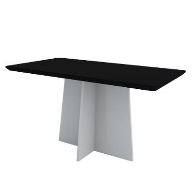 Mesa Jantar 6 Lugares 1,60m Off White Preto