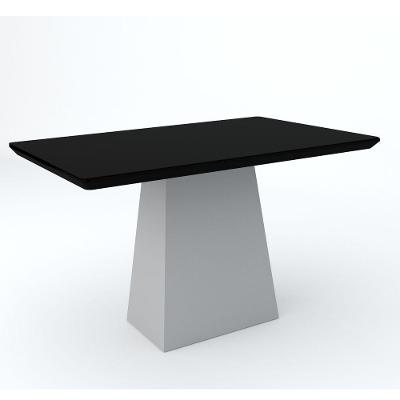 Mesa Jantar 4 ou 6 Lugares Bárbara 1,35m Off White Preto