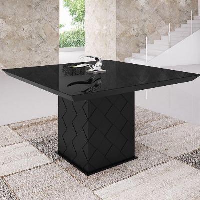 Mesa de Jantar Xadrez 140cm X 140cm Laca Preta