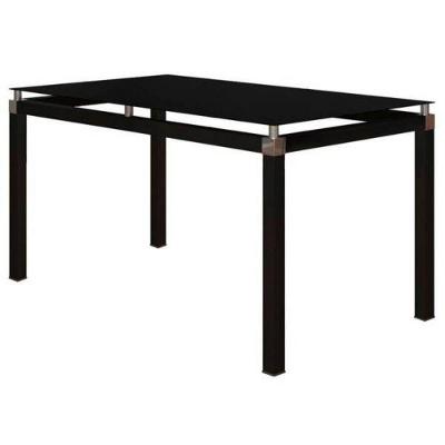 Mesa Malva 140x80cm Preta Tampo Vidro Temperado Preto