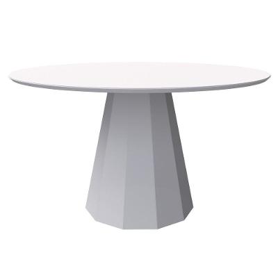 Mesa Jantar 6 Lugares 1,35m Tampo Vidro Off White New Ceval