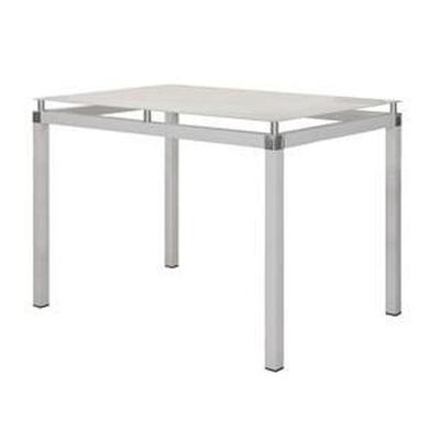 Mesa Malva 107x70cm Branco Tampo Vidro Temperado Branco
