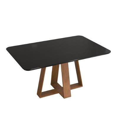 Mesa Kiara Para Sala De Jantar 1600X900 Freijó/Preto Brilho