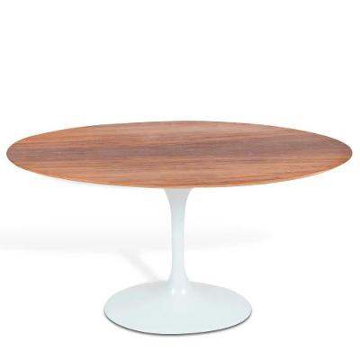 Mesa Saarinen Oval Imbuia 160x90cm - Base Branca