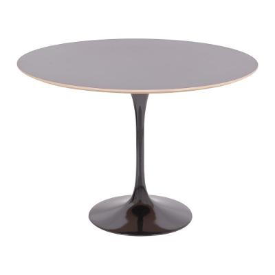 Mesa Saarinen Redonda Fórmica Preta 124cm - Base Preta