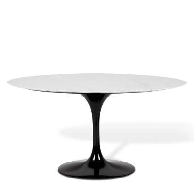 Mesa Saarinen Oval Carrara 160x90cm - Base Preta