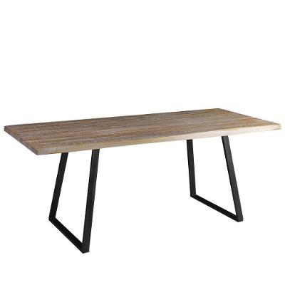 Mesa Sala de Jantar Live Edge 220cm Grafite Madeira Maciça