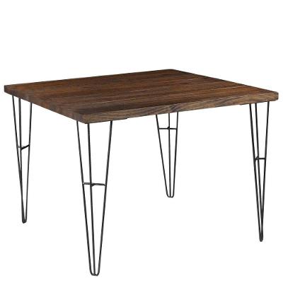 Mesa Sala de Jantar Quadrada 100cm Madeira Maciça Brown