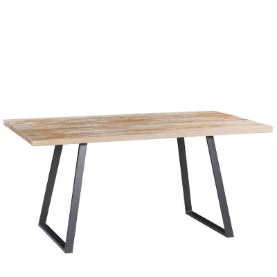 Mesa Sala de Jantar Ogleary 160cm Grafite Madeira Maciça
