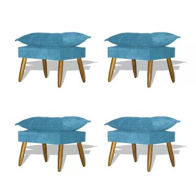 Kit 04 Puff Decorativo Opala - Azul Turquesa Azul Turquesa