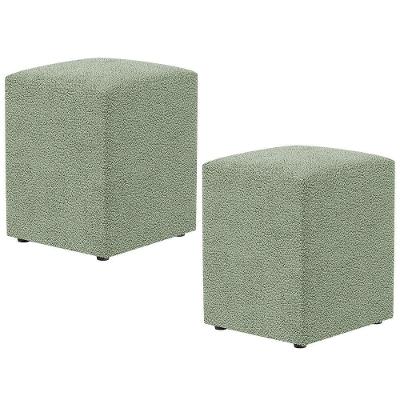 Kit 02 Puffs Quadrado Decorativo Sala De Estar L02 Bouclê Oliva