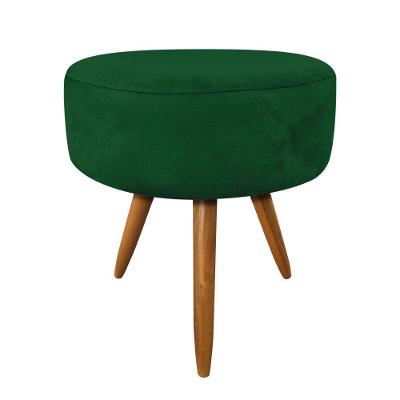 Puff Banqueta Redonda Nina Suede Verde