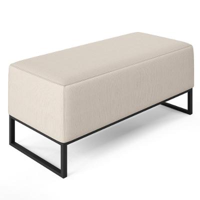 Puff Cléo W01 Base De Ferro 90 Cm Linho Cru