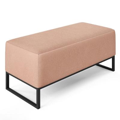 Puff Cléo W01 Base De Ferro 90 Cm Linho Rosê