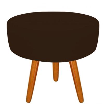 Puff Decorativo Lavinia Suede Pes Castanho Marrom