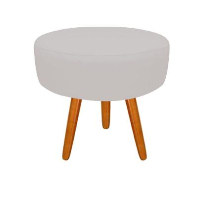 Puff Decorativo Lavinia Suede Pes Castanho Bege