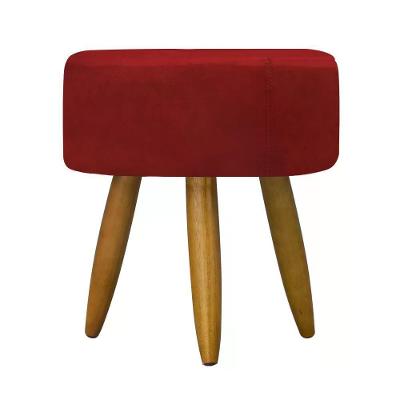 Puff Decorativo Redondo - Vermelho Vermelho