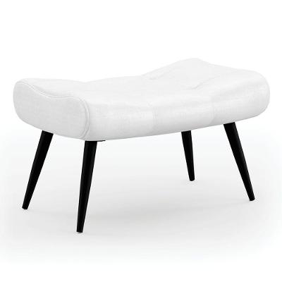 Puff Decorativo Para Sala De Estar Pés Palito Lord Facto Dunas Branco - Ibiza