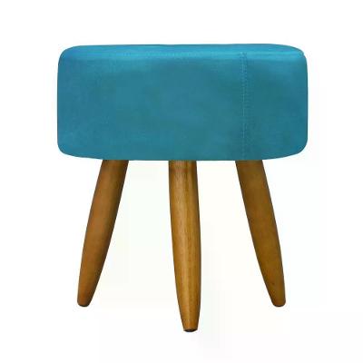 Puff Decorativo Redondo - Azul Turquesa Azul Turquesa