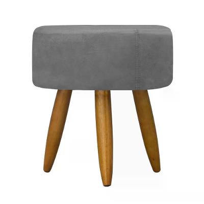 Puff Decorativo Redondo - Cinza Cinza