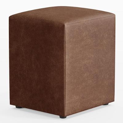 Puff Quadrado Decorativo L02 Sala De Estar Couríssimo Marrom - Lyam Decor