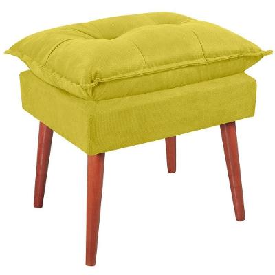 Puff Puf Opall Pes Palito 55x40cm Suede Amarelo Mpassos Amarelo