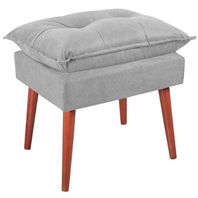 Puff Puf Opall Pes Palito 55x40cm Suede Cinza Claro Mpassos Cinza Claro