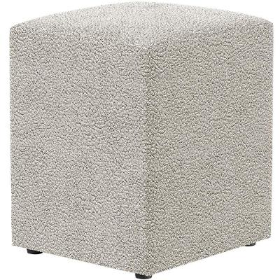 Puff Quadrado Decorativo Sala De Estar L02 Bouclê Creme