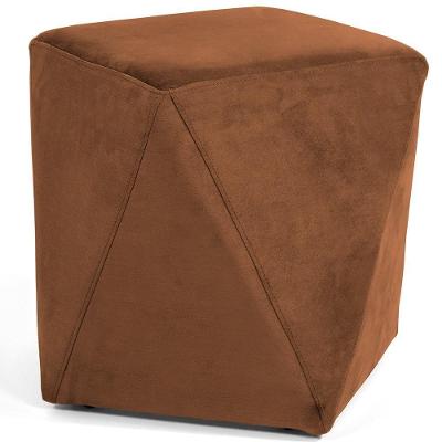 Puff Para Sala De Estar Ametista D02 Veludo Telha C-262
