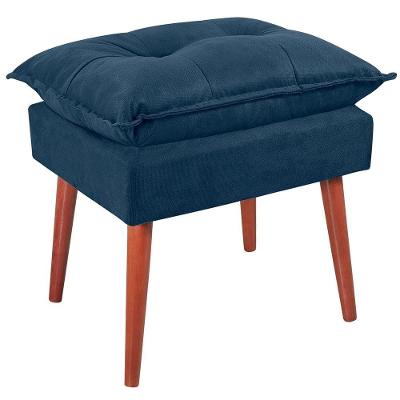 Puff Puf Opall Pes Palito 55x40cm Suede Azul Marinho Mpassos Azul Marinho