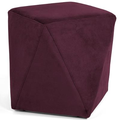 Puff Para Sala De Estar Ametista D02 Veludo Marsala C-278