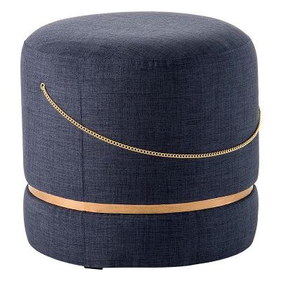 Puff Redondo Ryu Azul Dourado