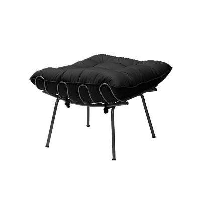 Puff Sala de Estar Abel Pés Preto Veludo Preto