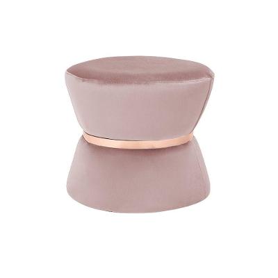 Puff Sala de Estar 45cm Dhaka Veludo Rosê Gran Belo