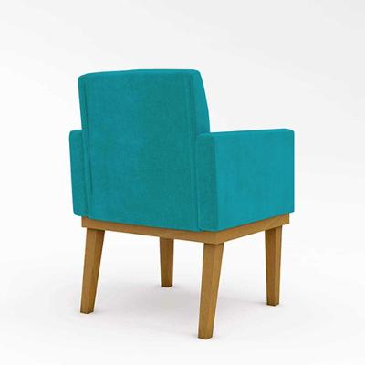 Kit 2 Poltronas Cadeira Reforçada Recepção Azul Turquesa Cor:azul-turquesa