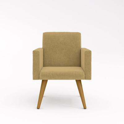 Kit 03 Poltronas Nina Decorativa Para Recepção Balaqui Decor Cor:capuccino