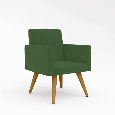 Kit 03 Poltronas Nina Decorativa Para Recepção Balaqui Decor Cor:verde