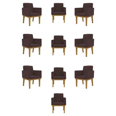 Kit 10 Poltronas Reforçada Oferta - Balaqui Decor Cor:Marrom