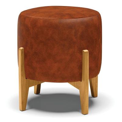 Puff Stella Corano Base Madeira Castanho Nozes