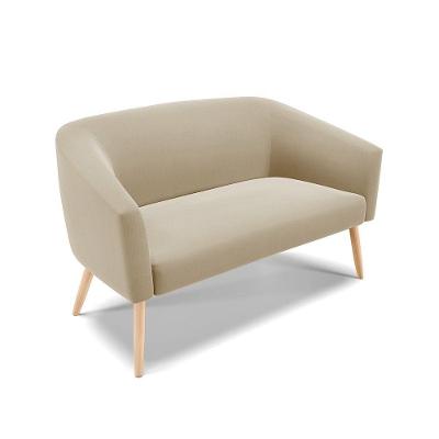 Namoradeira 02 Lugares Stella Suede Natural Marrom Rato