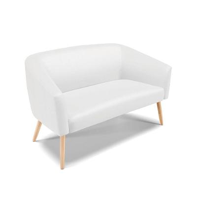 Namoradeira 02 Lugares Stella Corino Pés Palito Natural - D'rossi Cor Branco