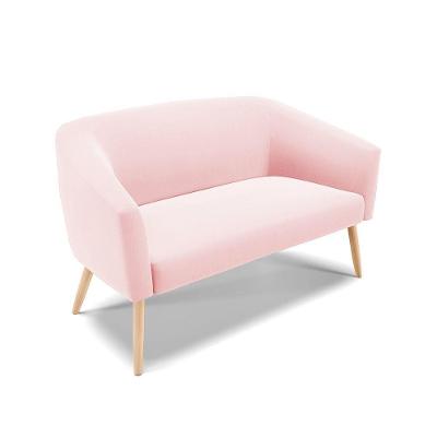 Namoradeira 02 Lugares Stella Suede Rosa Bebê Natural