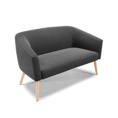 Namoradeira 02 Lugares Stella Suede Preto Natural - D'Rossi