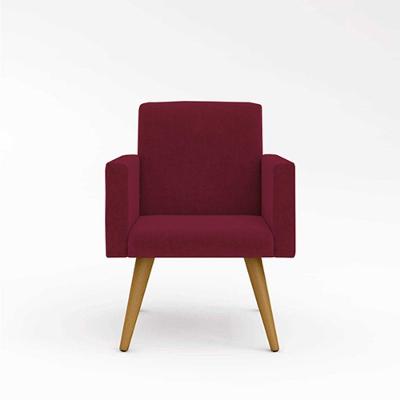 Poltrona Decorativa Para Apartamento - Sala Quarto Cor:marsala