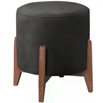Puf Puff Para Sala Lhor Veludo Preto Rm Preto