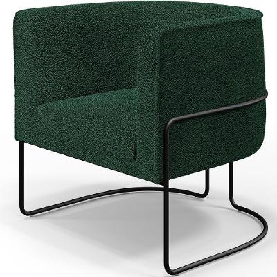 Poltrona Fixa Base Aço Preto Betina D02 Bouclê Verde