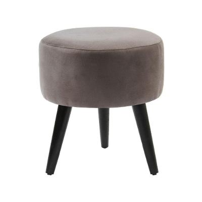 Puff Banco Luca Em Tecido Suede - Grafite - Cor: Cinza