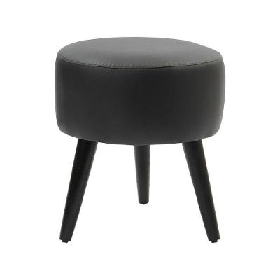 Puff Banco Luca Em Tecido Sintético Sintético - Preto - Cor: Preto