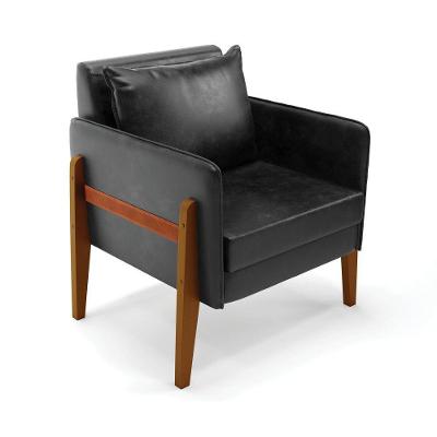 Poltrona Lana Corano Base De Madeira - D'rossi Cor Preto
