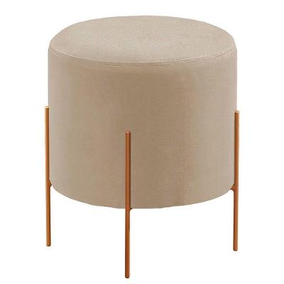 Puff Banqueta Luxo Odim Castellar Móbile Bege Claro